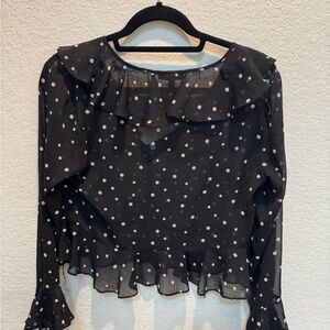 Topshop Black and White Polka Dot Blouse